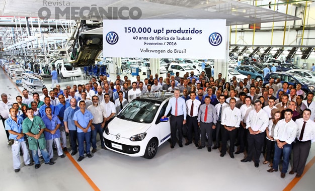 Fábrica da Volkswagen em Taubaté/SP celebra 150 mil unidades do up! produzidas