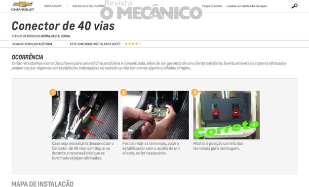 Site da Chevrolet traz facilidades para o trabalho do mecânico na oficina