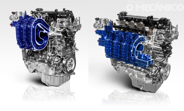 Novos motores Fiat Firefly 1.0 3 cil (esq) e 1.3 cil (direita)
