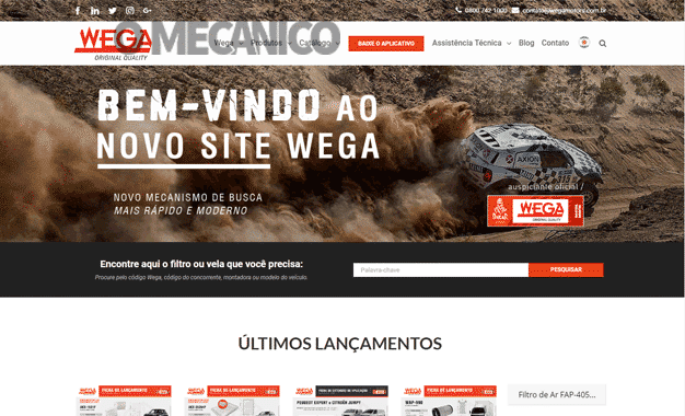 Wega lança aplicativo, catálogo eletrônico e muda site