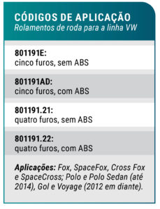 Rolamento traseiro da linha VW Fox e SpaceFox