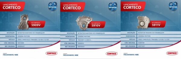 Corteco lança retentores de virabrequim para motor 3 cilindros da GM