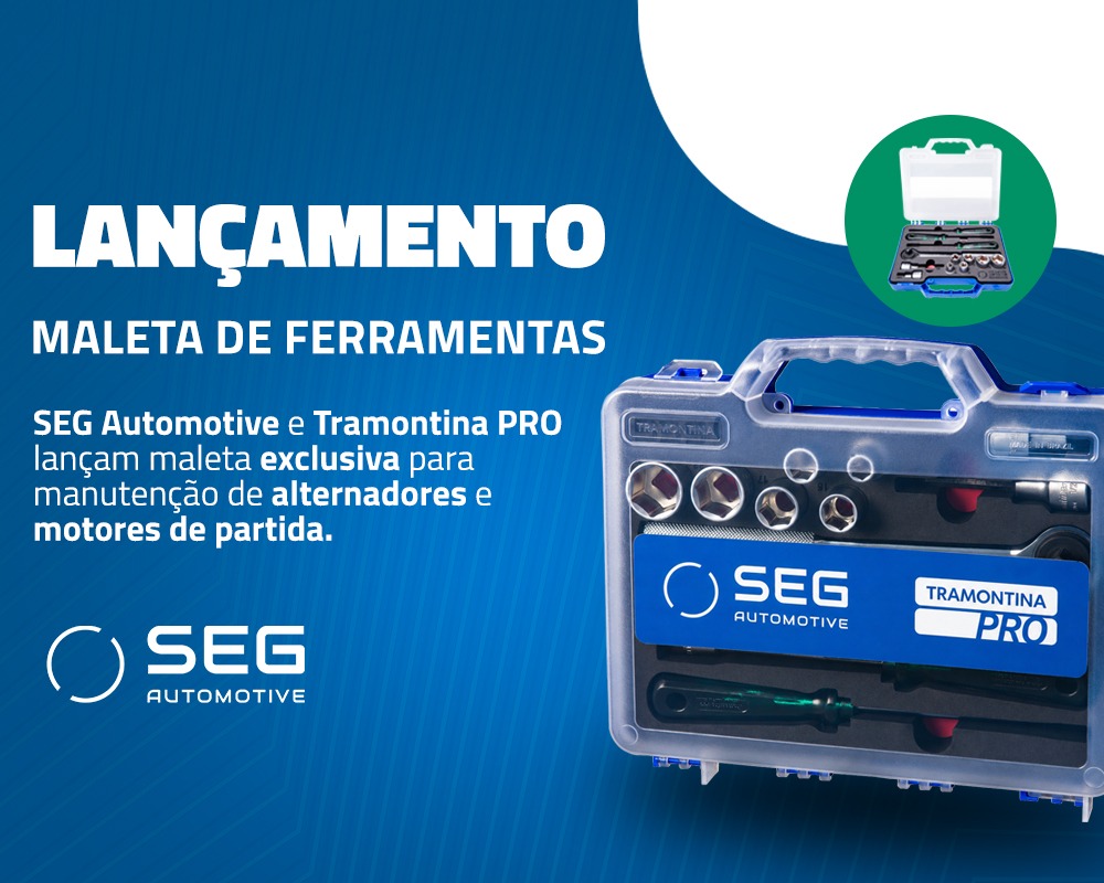 SEG Automotive lança maleta para manutenção de alternadores e motores de partida em parceria com Tramontina PRO