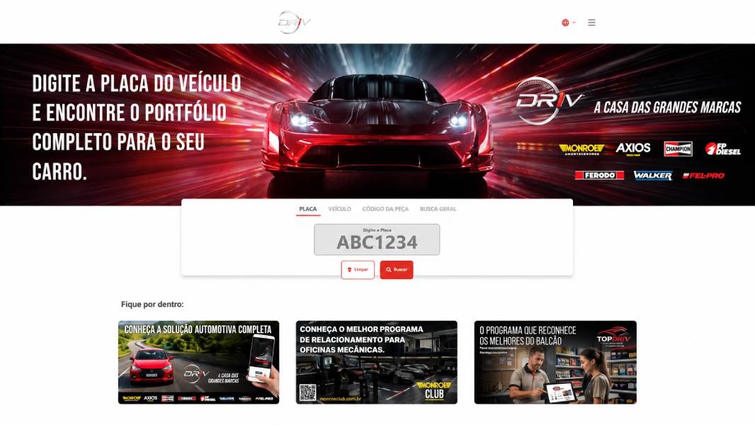 DRiV cria catálogo que encontra peças pela placa do veículo