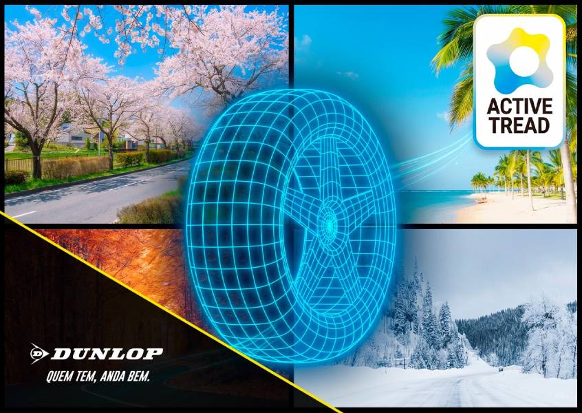 Dunlop lança tecnologia que faz pneu se adaptar às condições climáticas
