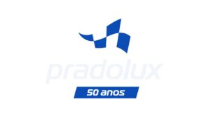 Logo da Pradolux para celebrar 50 anos de atuação