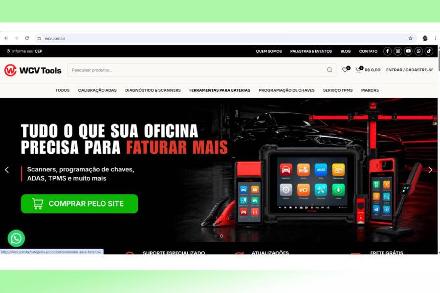 Novo site da WCV Tools