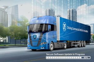caminhão azul da ZF