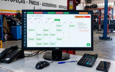 Computador mostrando resultados da WorkMotor